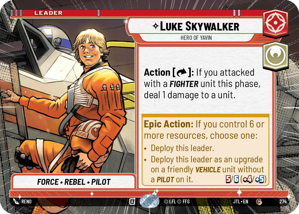 【JTL274/EN】Luke Skywalker - Hero of Yavin(Hyperspace)