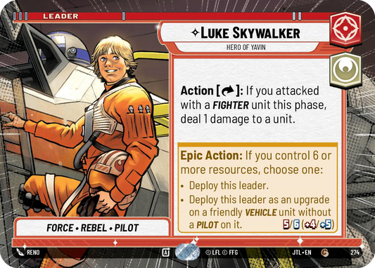 【JTL274/EN】Luke Skywalker - Hero of Yavin(Hyperspace)