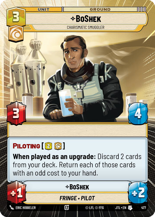 【JTL949/EN】BoShek - Charismatic Smuggler (HYPERSPACE/FOIL)