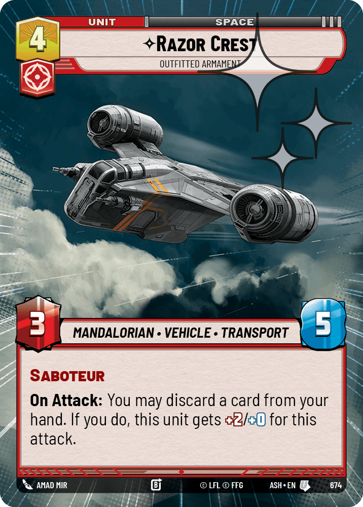【ASH674/EN】Razor Crest - Outfitted Armament (Hyperspace/Foil)