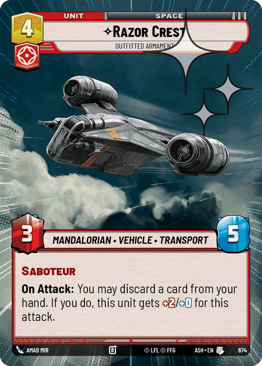 【ASH674/EN】Razor Crest - Outfitted Armament (Hyperspace/Foil)