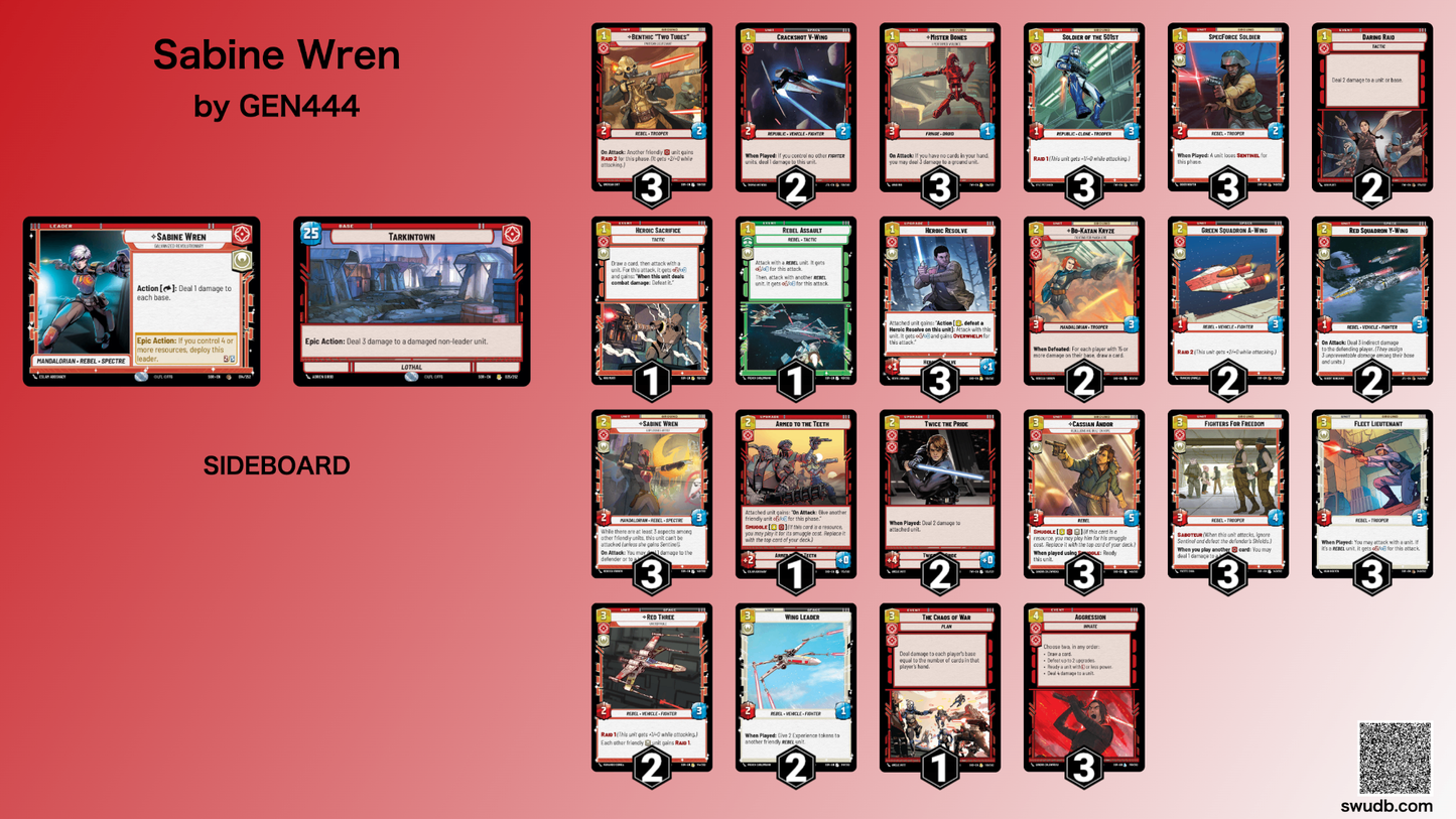 【SWU】Sabine Wren - オリジナルデッキ