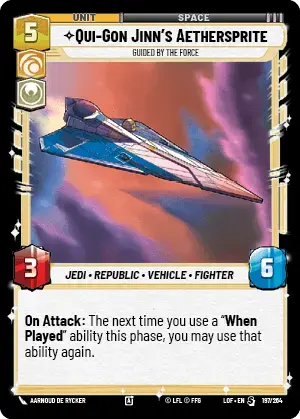 【LOF197/EN】Qui-Gon Jinn's Aethersprite - Guided by the Force
