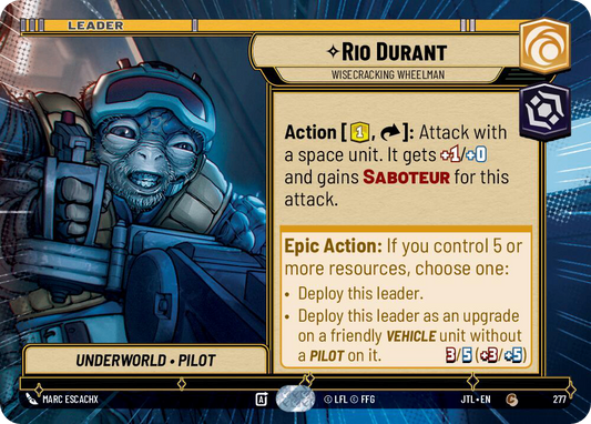 【JTL277/EN】Rio Durant - Wisecracking Wheelman(Hyperspace)