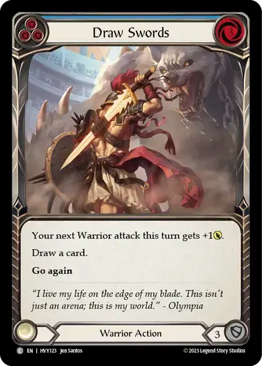 【HVY123/EN/RF】Draw Swords/抜剣[Blue]