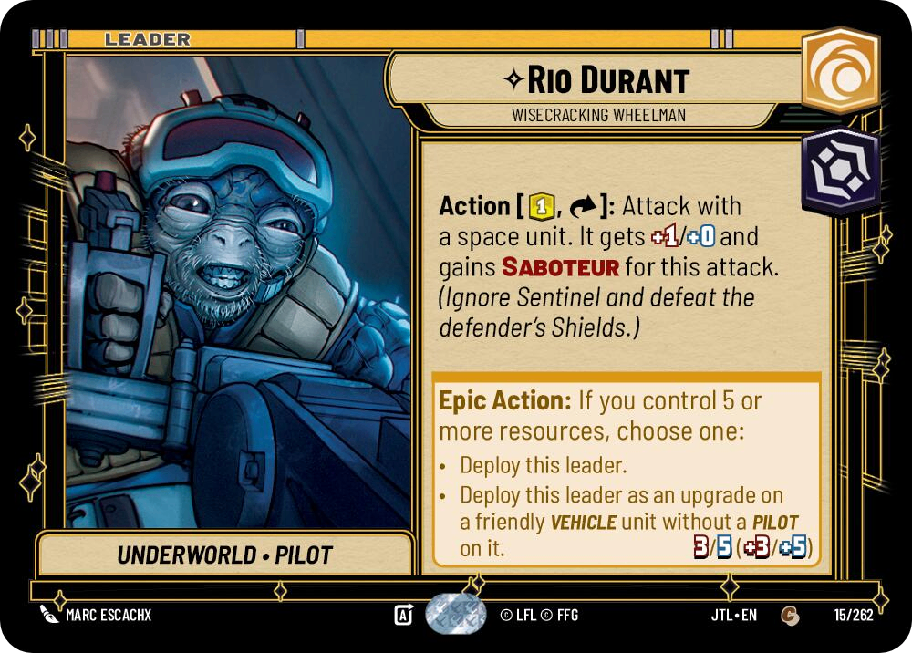 【JTL015/EN】Rio Durant - Wisecracking Wheelman