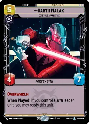 【LOF234/EN】Darth Malak - Covetous Apprentice