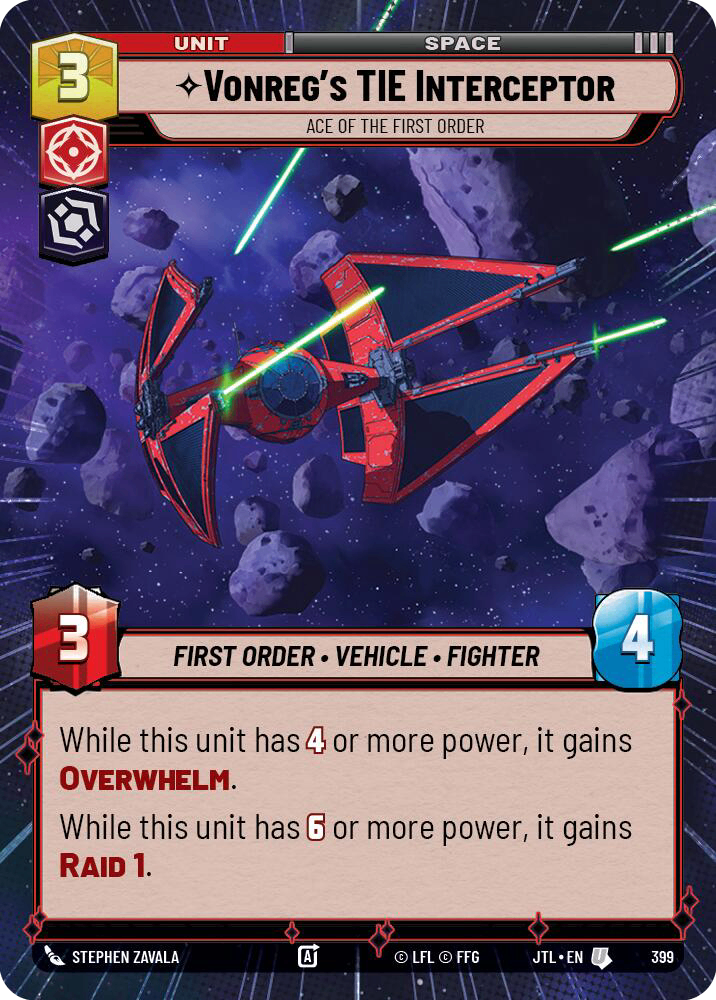 【JTL871/EN】Vonreg's TIE Interceptor - Ace of the First Order (HYPERSPACE/FOIL)