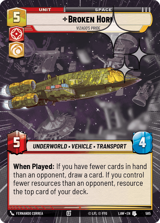 【LAW585/EN】Broken Horn - Vizago's Pride (Hyperspace/Foil)